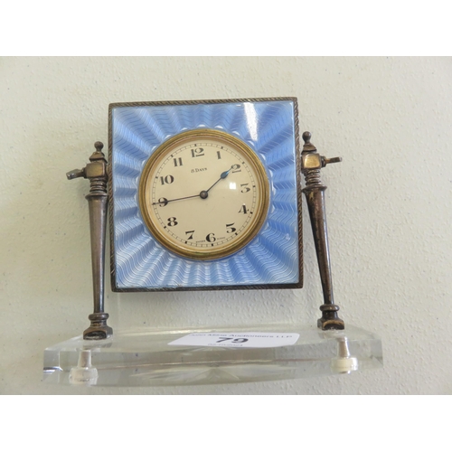 79 - Silver and Enamel Clock