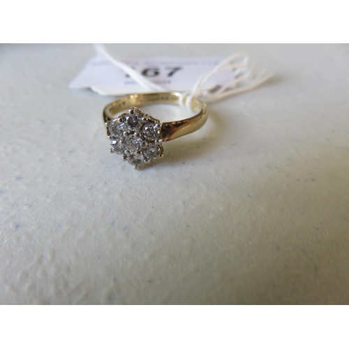 167 - 9ct. Gold and Diamond Petal Ring