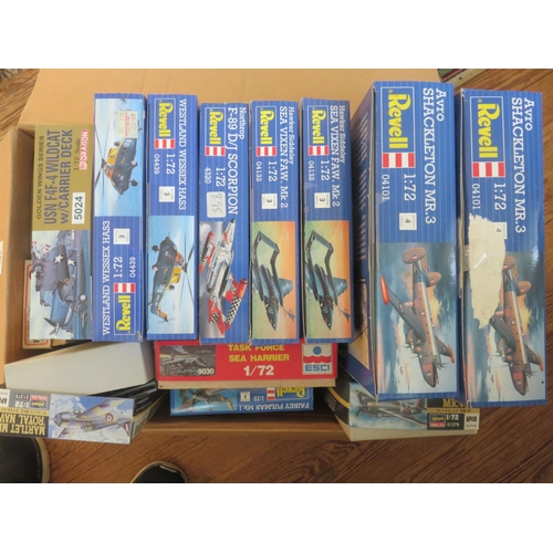 349 - Box of Revel Cold War Era Plane Model Kits (used)