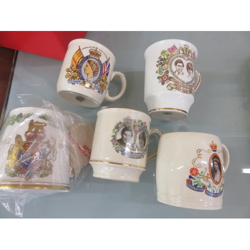 35 - Five Royal Commemorative Mugs , One Boxed