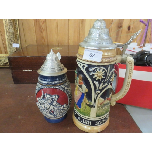 62 - Two Beer steins