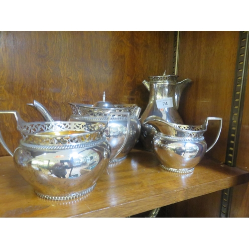 74 - Four Piece Silver Tea Set, Hallmarked London 1914, 49 Troy Oz