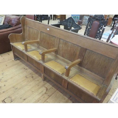 78 - Four Seat Cushioned Pine Pew