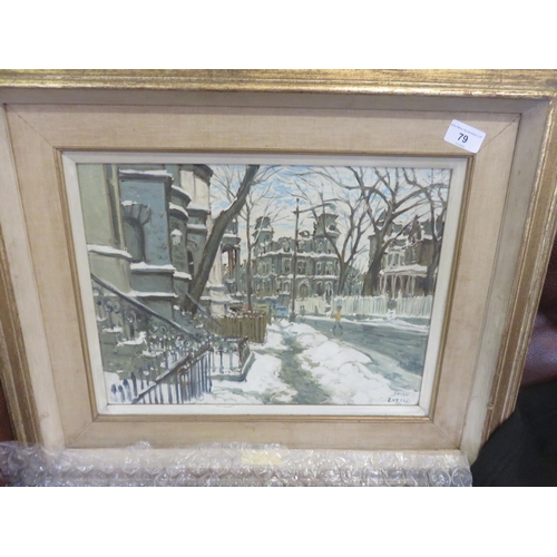 79 - Framed Oil Painting -Winter Scene 