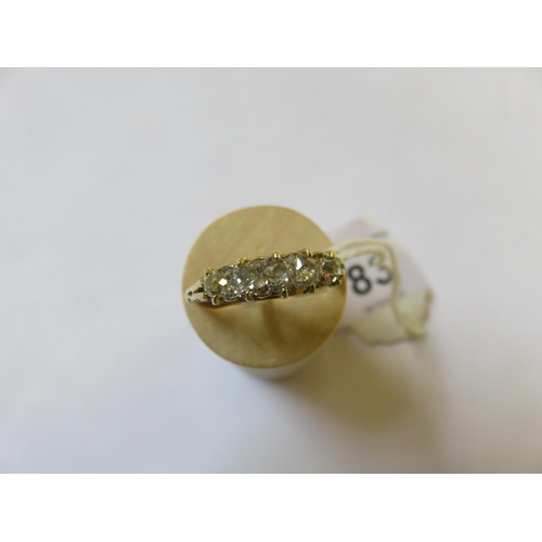 83 - Yellow Metal and 5 Stone Diamond Ring, Gross weight 3.3 Grams , UK Size N-O