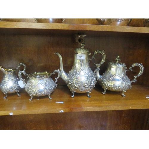 Early Victorian London Hallmarked 4 piece Silver Tea Service, 84 Troy Oz