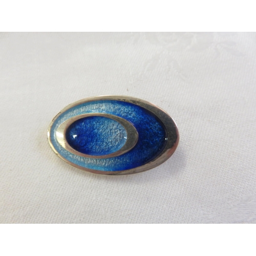 231 - Sheila Fleet Silver and Blue Enamel Brooch