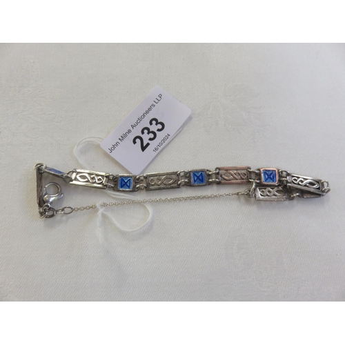 233 - Silver and Blue Enamel Bracelet