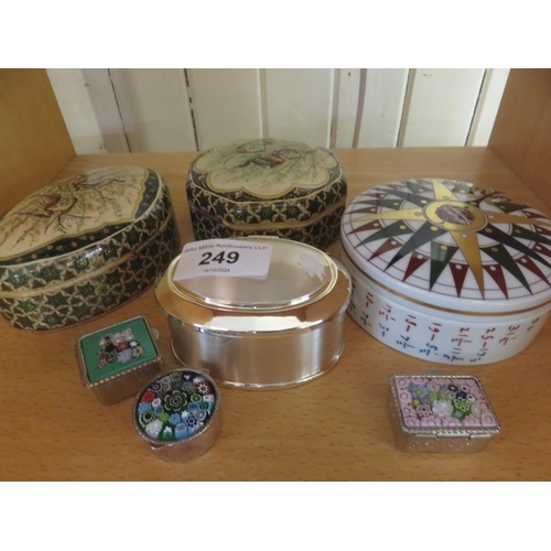 249 - Seven, mostly enamelled Trinket boxes