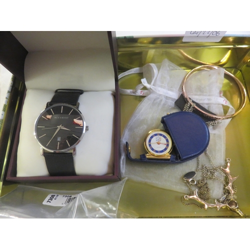 250 - Accurist Wrist Watch in a box and other pieces of Jewellery