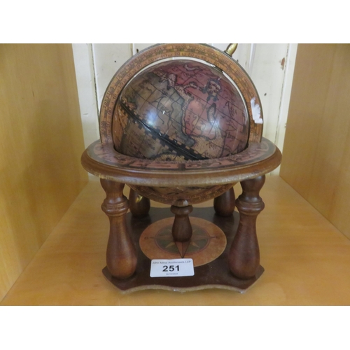 251 - Miniature Wooden Globe