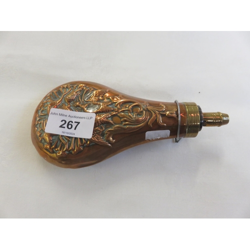 267 - Copper Embossed Powder Flask