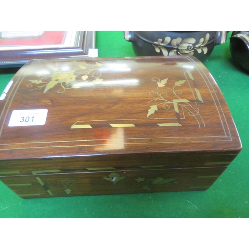 301 - Brass Inlaid Jewellery Box