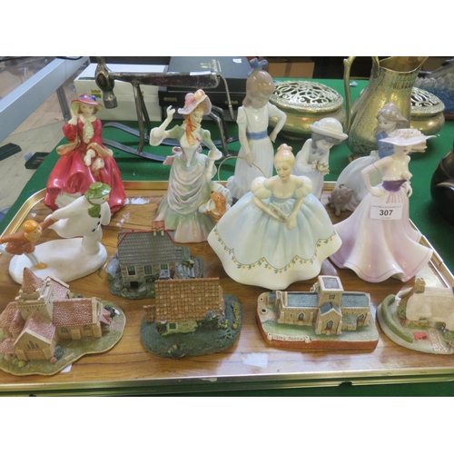 307 - Three Nao Figures, Coalport Ladies etc