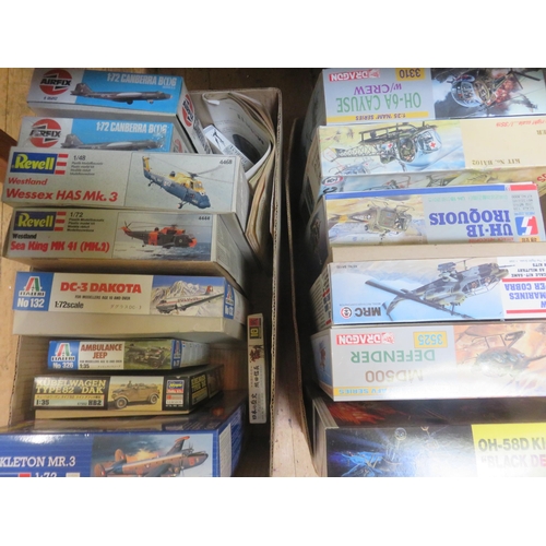 313 - Two boxes with Helicopter Model Kits, opened