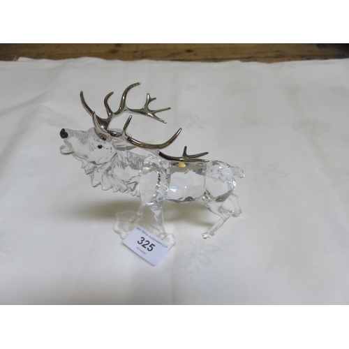 325 - Swarovski Reindeer Crystal Figure with white metal antlers