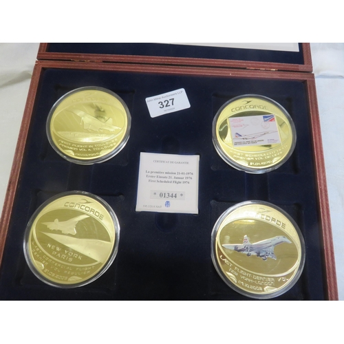 327 - Cased Concorde Coins 