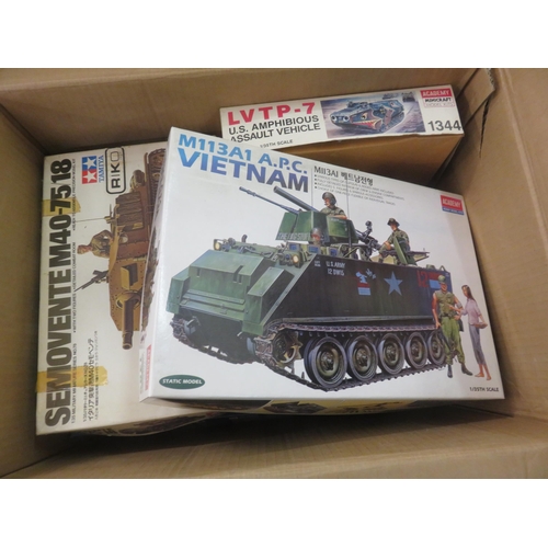 379 - Box of Allied Tank Model Kits, opened