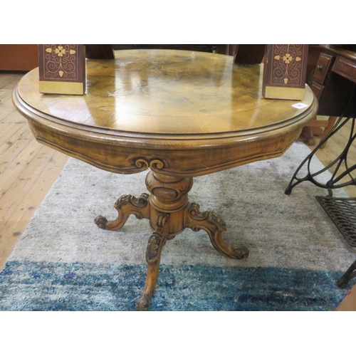 385 - Victorian Walnut Occasional Table on Quadruple Support