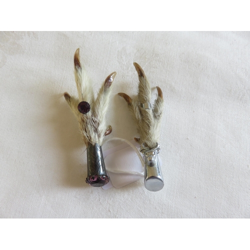 127 - Amethyst Mounted Grouse Claw Brooch and One Other