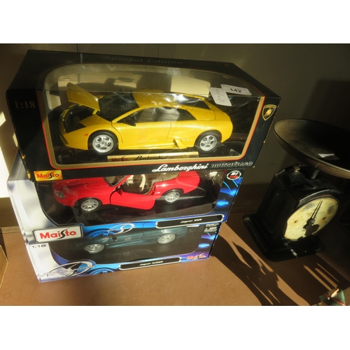 142 - Three Boxed Die-cast Model Vehicles, Two Jaguar, one Lamborghini