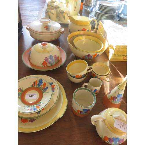 Various Clarice Cliff Plates, Bowls, Teapot etc.