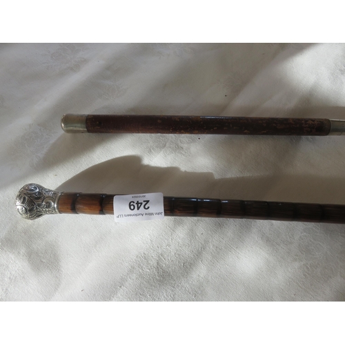 249 - Two Silver Mounted Swagger Sticks