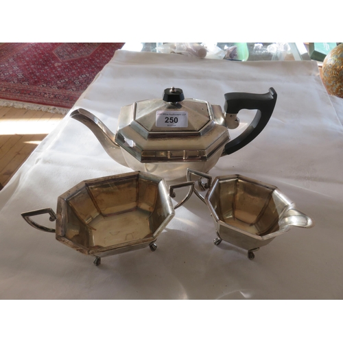 250 - Three Piece Silver Tea Service, - total weight 30 troy oz