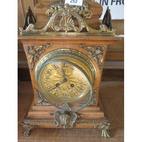 252 - Brass Mounted Mantel Clock, George Keen, Plymouth