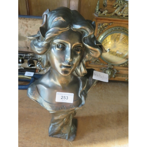 253 - Bronzed Art Nouveau type Bust of a Female