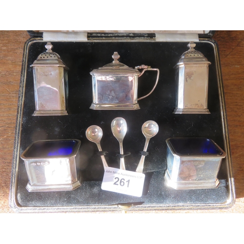 261 - Silver Set of Cruets and Salts