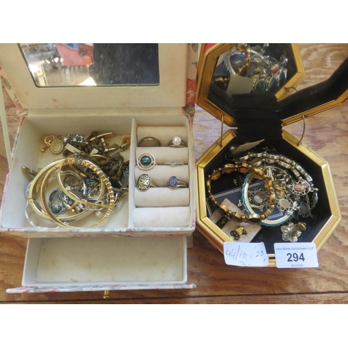 294 - Two Boxes of Costume Jewellery