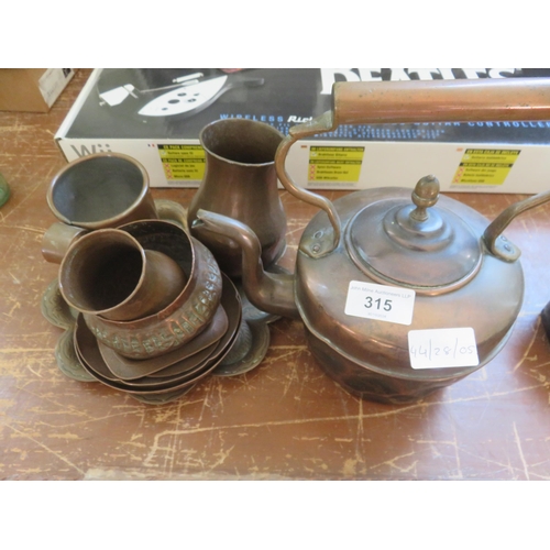 315 - Small lot of Copperware