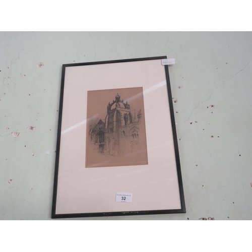 32 - Framed Etching 