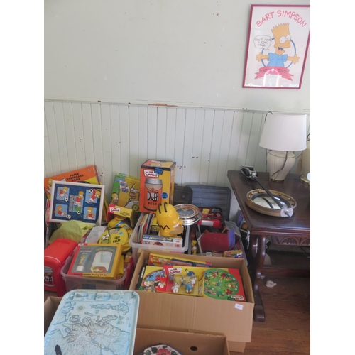 350 - Very Large Lot of The Simpsons, Toys, Puzzles, Games, Fridge Etc