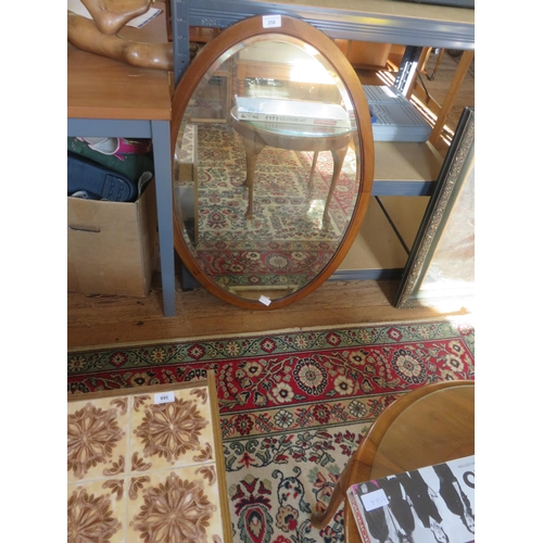 358 - Mahogany Inlaid Oval Mirror