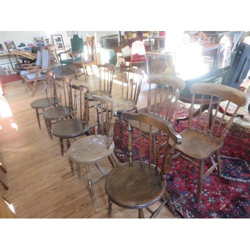 386 - Nine Rustic style Chairs