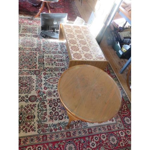 388 - Circle Occasional Table and Tile Top Coffee Table