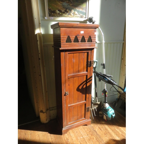 419 - Narrow Single Door Wooden Cabinet