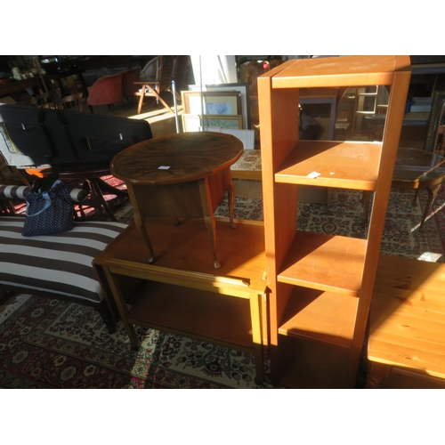 425 - Drop Leaf Trolley, Shelf Unit and Sewing Box