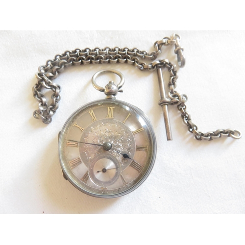 81 - Silver Pocket Watch (110g approx.) on Non Silver Chain