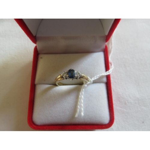 84 - Gold Diamond Sapphire Ring