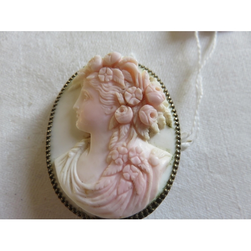 87 - Large Ornate Carved Cameo Brooch