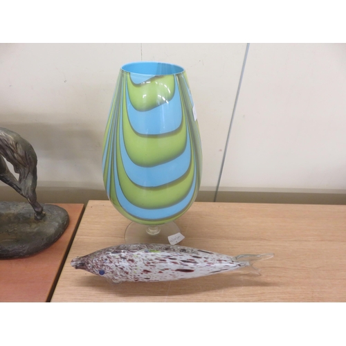 156A - Glass Fish and Decorative Vase