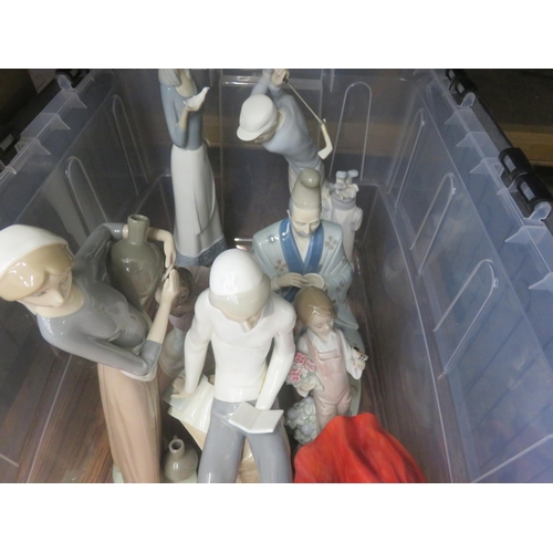 267 - Box with Lladro, Nao and Doulton Figures