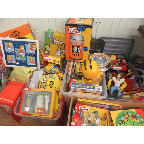 350 - Very Large Lot of The Simpsons, Toys, Puzzles, Games, Fridge Etc