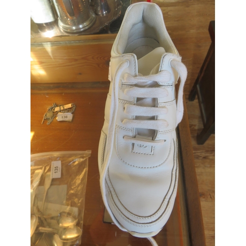 310 - Chanel Trainers, White and Tweed, Sized 39 (boxed)