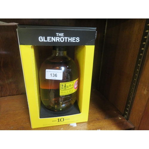 136 - Cased Bottle of Glenrothes Malt Whisky 10 years