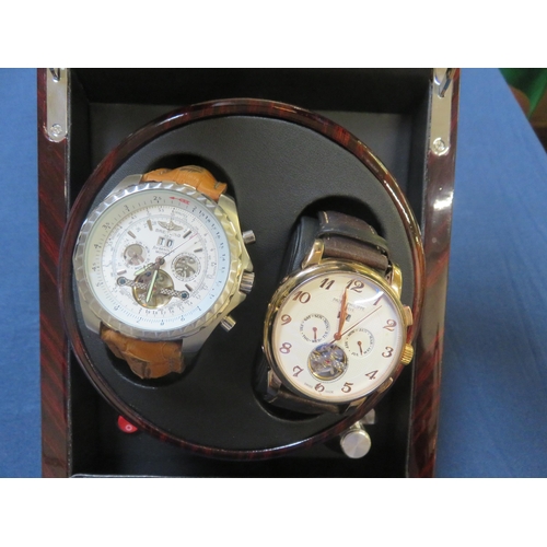 142 - Watch Box containing two Gents Wrist Watches