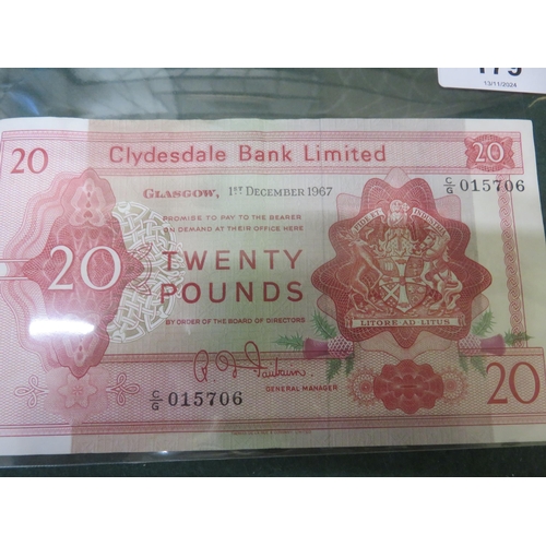 179 - 1967 Clydesdale Bank £20 note